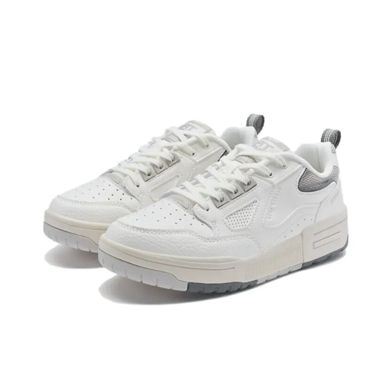 XTEP New Dawn Collection Slip Resistant Low Top Skateboard Shoes Women's White Gray-2