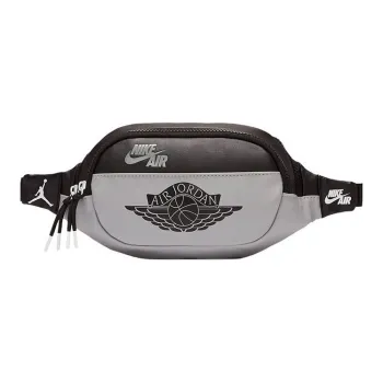 Jordan Synthetic Leather One Shoulder Crossbody Bag Sling Bag Fanny Pack Small Size Unisex Shadow Gray/Black Gray
