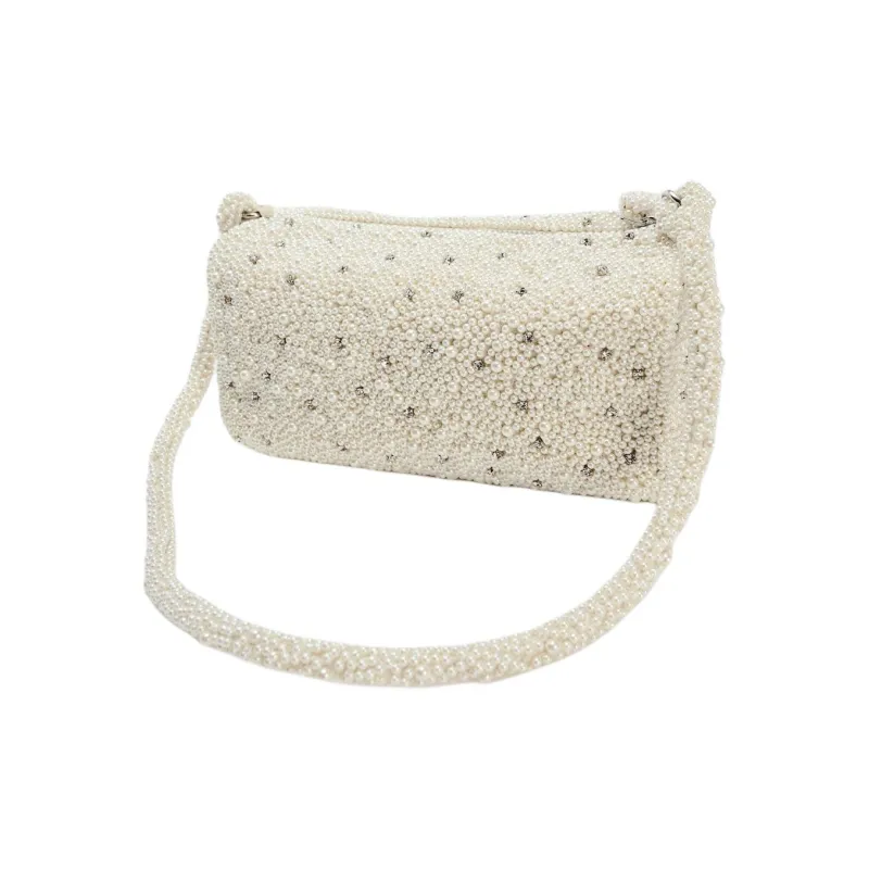 ZARA Polyester Bowling Bag Handbag Shoulder Bag Mini Women's White-1
