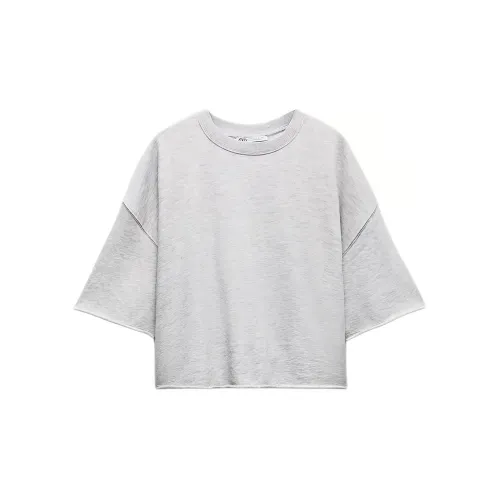 ZARA T-Shirts Women's Marbled Gray