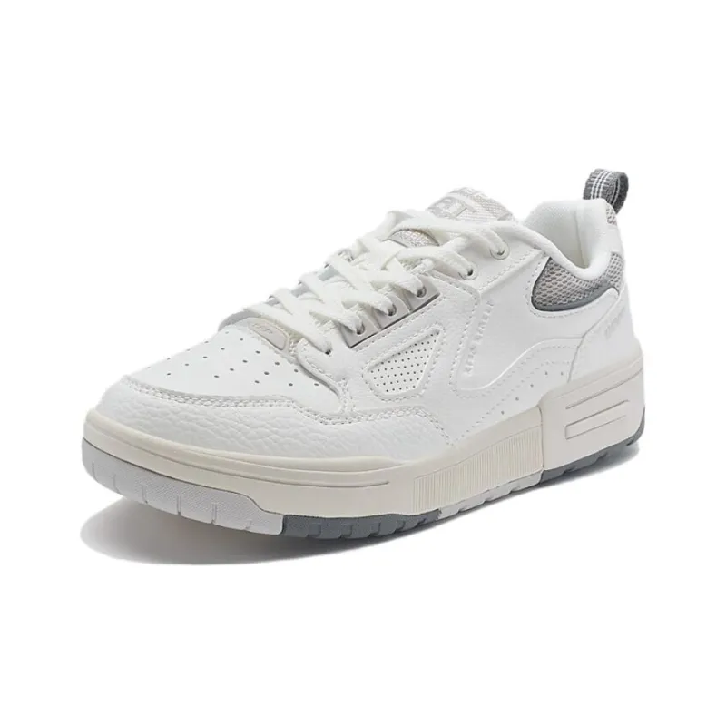 XTEP New Dawn Collection Slip Resistant Low Top Skateboard Shoes Women's White Gray-1