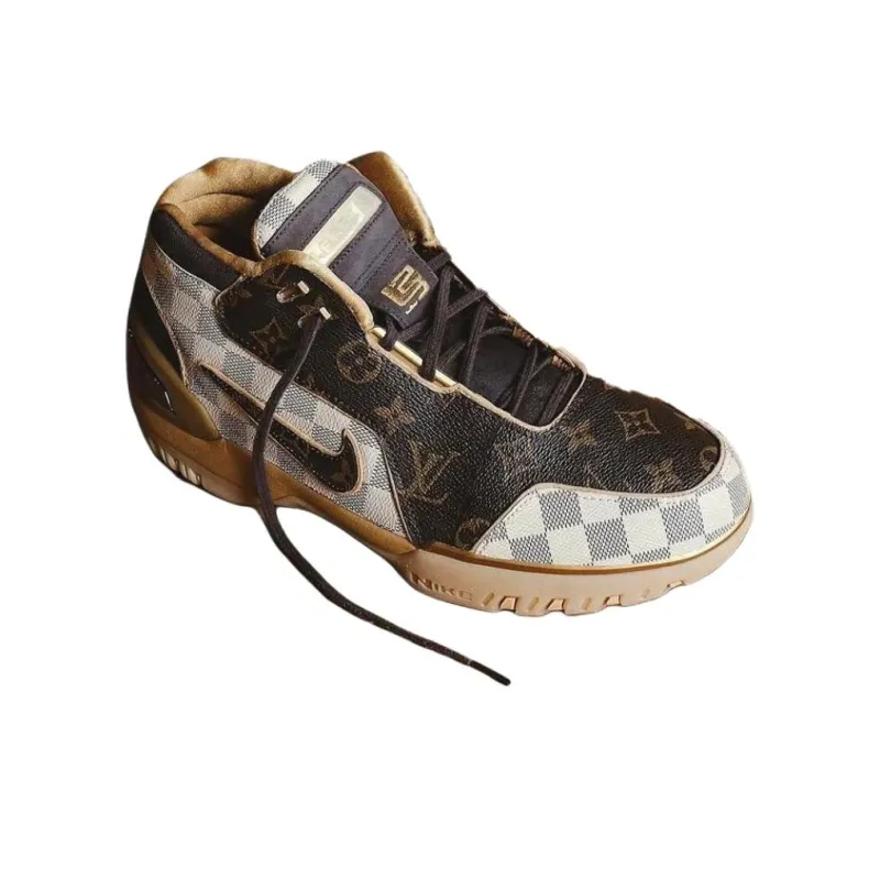 LOUIS VUITTON x Nike Air Zoom Generation Anti Slip Wear Resistant Low Top Casual Shoes Men's Brown White-1