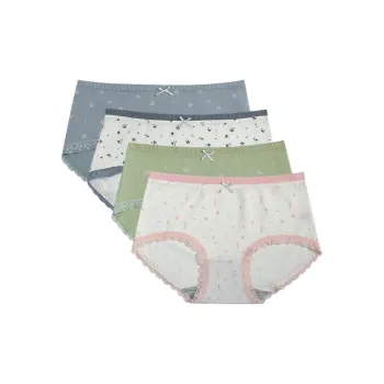 Red Bean Underpants Women's 4 Pack Pale Dogwood/Mint Green/Shell Blue/Pearl White