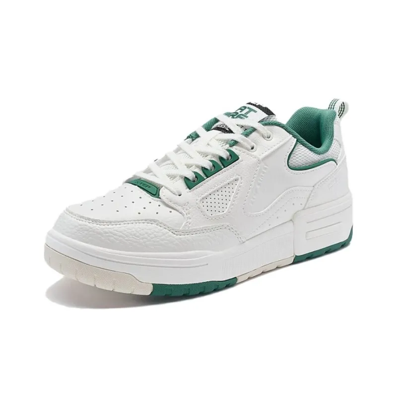 XTEP New Dawn Collection Anti Slip Wear Resistant Low Top Skateboard Shoes Women's White Green-1