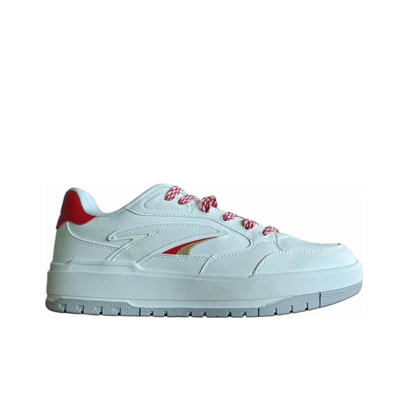 Anta Anti Slip Wear Resistant Low Top Skateboard Shoes Men's White Red-1