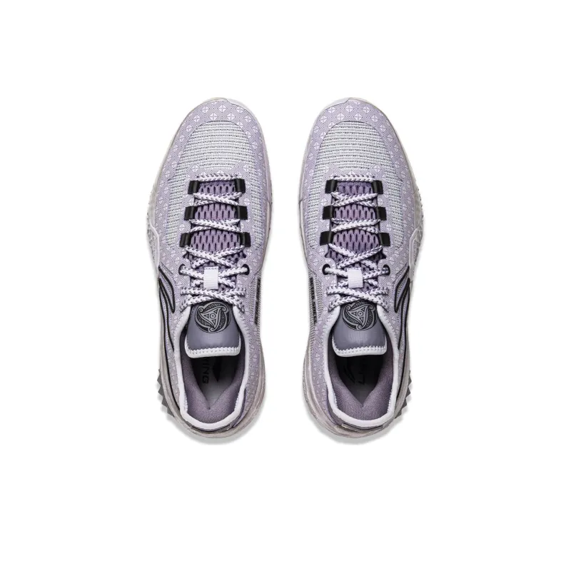 LiNing Shudder Cushioning Anti Slip And Wear Resistant Lightweight Rebound Low Top Basketball Shoes Men's Purple Black-3
