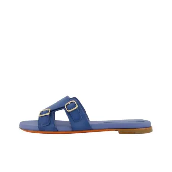 Santoni Double buckle Leather Slides Women's