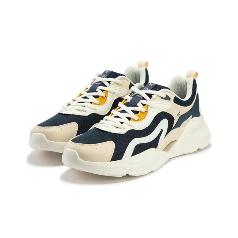 361° Shock Absorbers Low Top Casual Shoes Men's Beige Black Blue-2