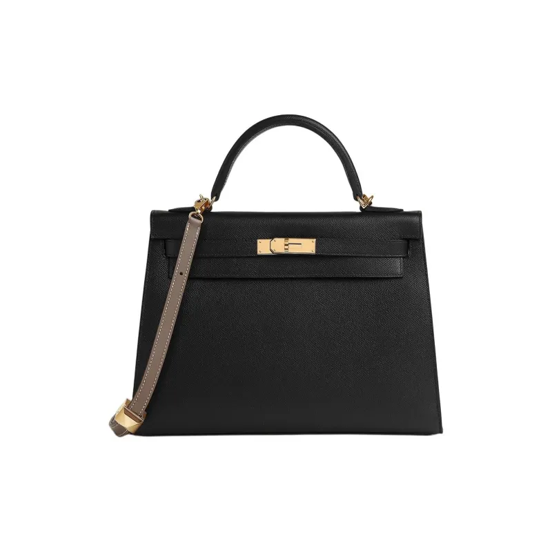 HERMES Swift Calfskin Bag Straps Women's 89 Noir Black-3