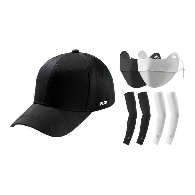 PEAK Cotton Baseball Caps Unisex Black/White-3