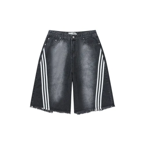 HARSH AND CRUEL Denim Shorts Unisex Black