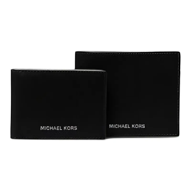 MICHAEL KORS Harrison Saffiano Leather Passport Clip Wallet Men's Black-3