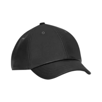 SAINT LAURENT Lambskin Baseball Caps Women's Black