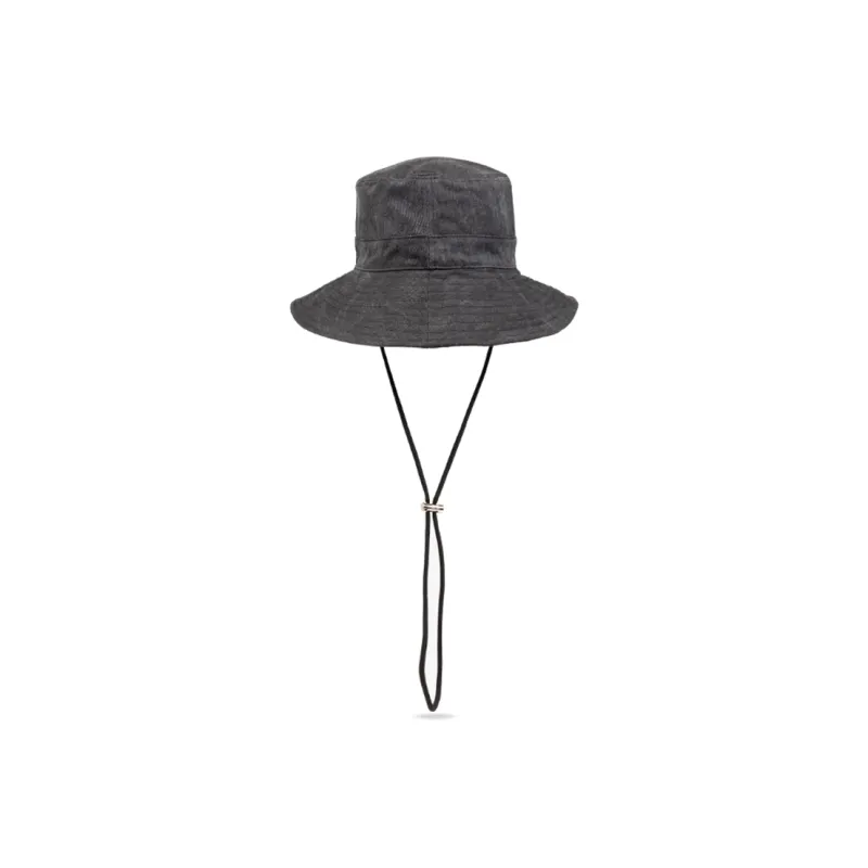 GANNI Logo embroidered Denim Bucket Hat-1