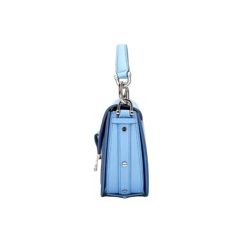 MCM Patricia Visetos Cow Leather Saddle Bag Handbag, Crossbody Bag, Shoulder Bag Women's Blue-2