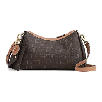 FION PVC Shoulder Bag Baguette Bag Portable Crossbody Bag Shoulder Bag Women's Coffee & Camel