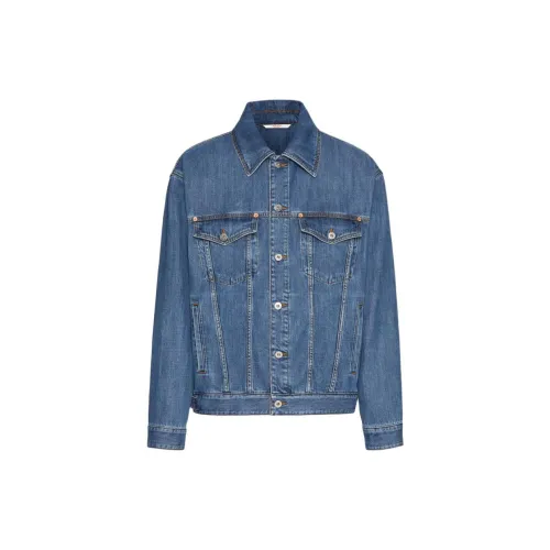 Valentino Denim Jackets Men Blue