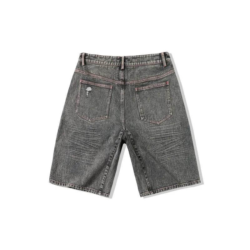 EPTISON Denim Shorts Unisex Black Gray Color-1