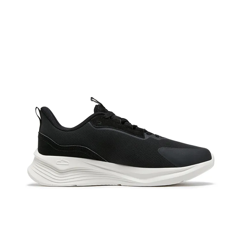 Erke Cushioning, Slip Resistant, Abrasion Resistant, Breathable, Lightweight Coverage Low Top Running Shoes Men's Black-3