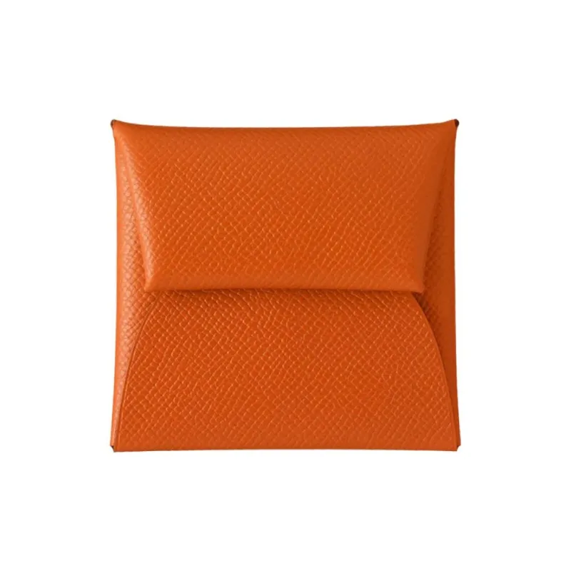 HERMES Bastia Epsom Calfskin Coin Purses Wallets Women's 93 Orange Hermes Orange Combo-0