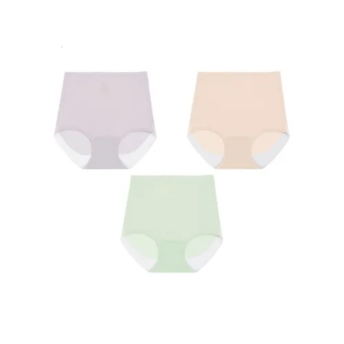 Red Bean Underpants Women's 3 Pack Aqua Green/Nude Skin/Light Purple