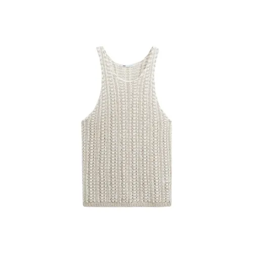 ZARA Tank Tops Men White