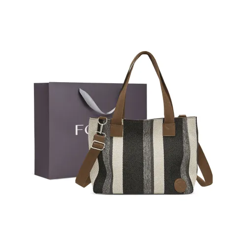 FOXER pleated Bag, Tote Bag, Shopping Bag, Shoulder Bag, Handbag Tubas Women's Black & White