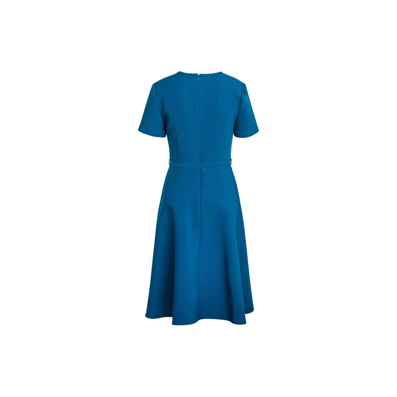 ROEYSHOUSE Short Sleeved Dresses Women's Peacock Blue-1