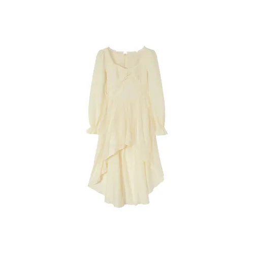 ONE PASS STUDIO Long-Sleeved Dresses Women's Apricot