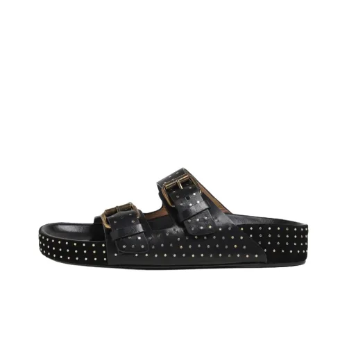 ISABEL MARANT Slip-Resistant Abrasion-Resistant Slide Slippers Women's Black