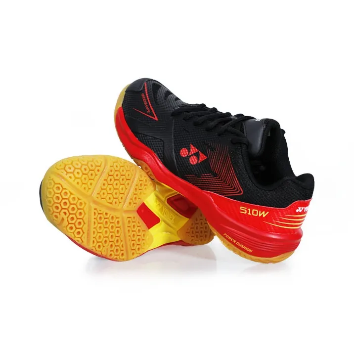 YONEX Power Cushion Anti Slip And Wear Resistant Lightweight Low Top Badminton Shoes Unisex Black Red-3