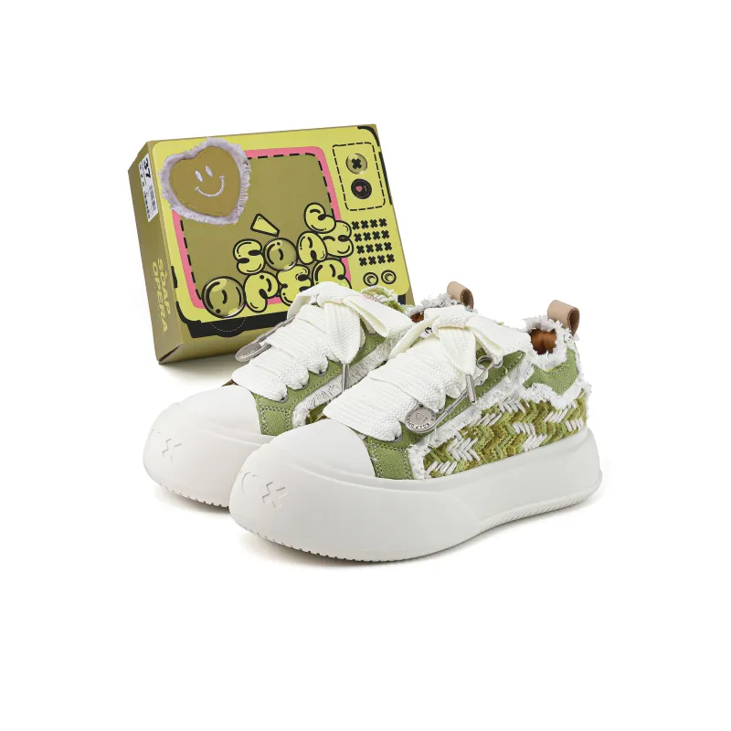 SOAP OPERA Collaboration Transcendence Skateboard Shoes Unisex Low Top Green-0