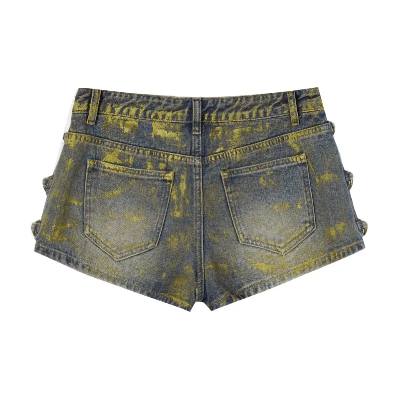 I'M ONE Denim Shorts Women's Vintage Gilded Denim Blue-1