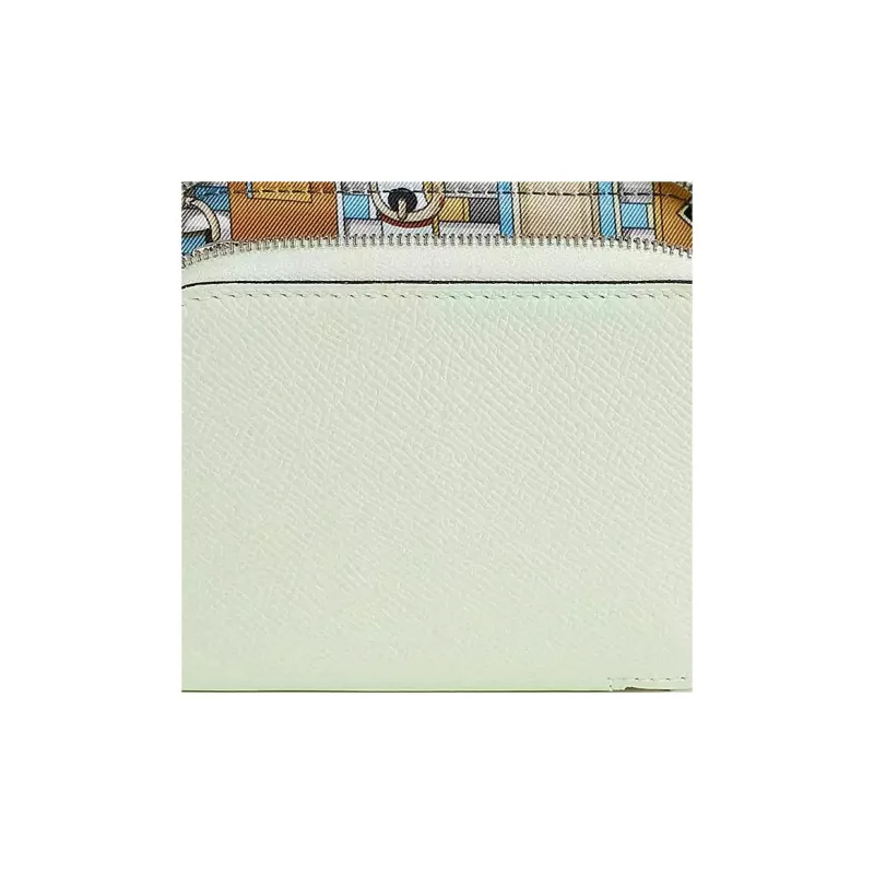 HERMES Silk'In Epsom And Barenia Calfskin Wallet Trumpets Women's Whisper Green & Meyer Gray & Paradise Blue-2