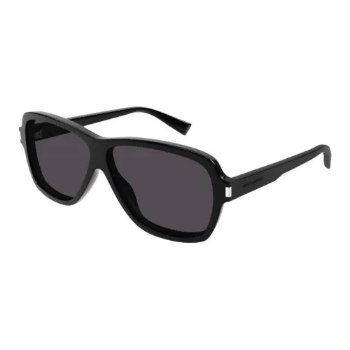 SAINT LAURENT Acetate Irregular Shape Sunglasses Men's Black