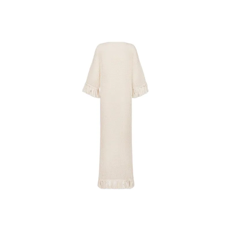 DIOR Long Sleeved Dress Women's Beige-1