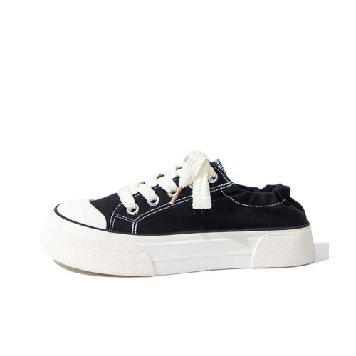 Feiyue Anti Slip Wear Resistant Low Top Platform Canvas Shoes Women's Black