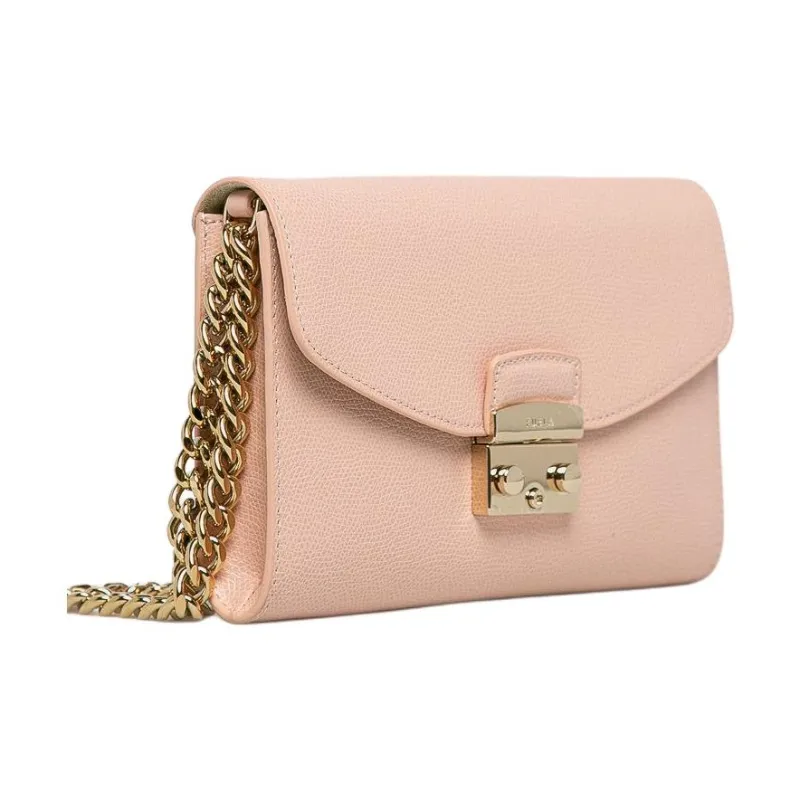 Furla Calfskin One Shoulder Crossbody Clutch Women's Pink-2