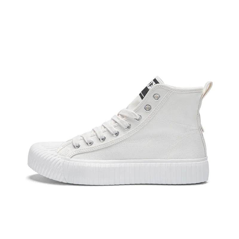 Kappa Anti Slip Wear Resistant High Top Skateboard Shoes Unisex White-0