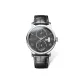 Silver Case Gunmetal Dial Black Leather