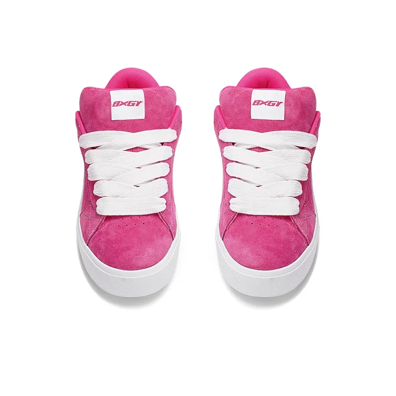 BXGY Anti Slip And Wear Resistant Lightweight Low Top Skateboard Shoes Women's Pink White-3