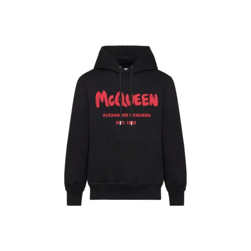 Alexander McQueen Logo Printed Drawstring Hoodie