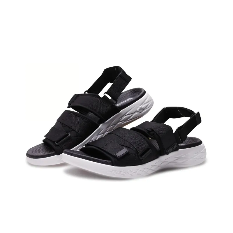 Skechers On The Go 600 Black Sandals 'Black White'-2