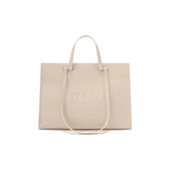 ELLE Synthetic Leather Tote Bag Shopping Bag Handbag Shoulder Bag Large Size Women's White/Black