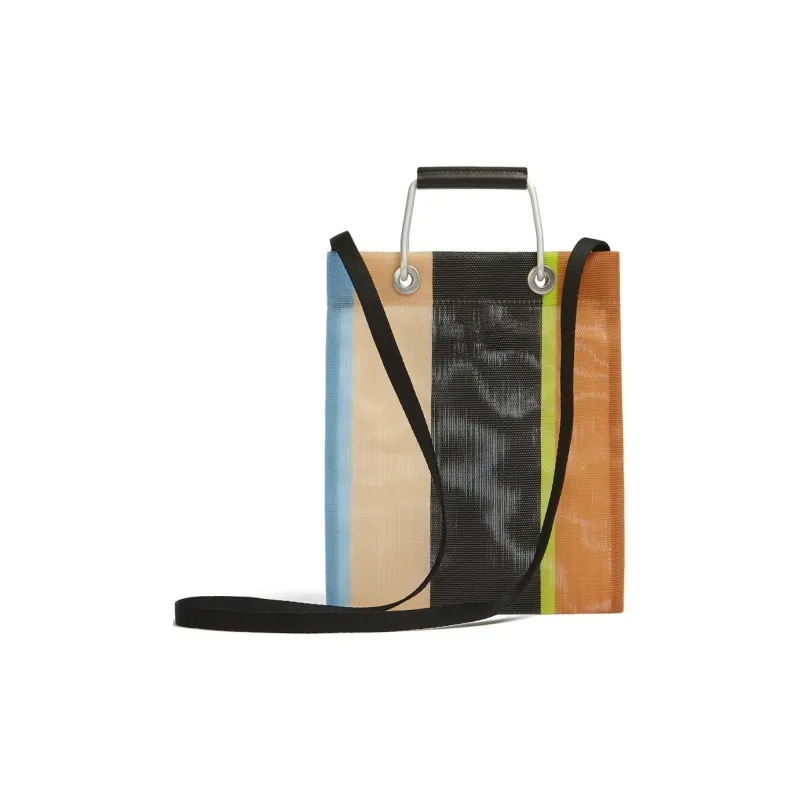 MARNI Technical Fabric Spandex Tote Bag Shopping Bag Handbag Shoulder Bag Crossbody Bag Mini Women's Multicolor & Brown-3
