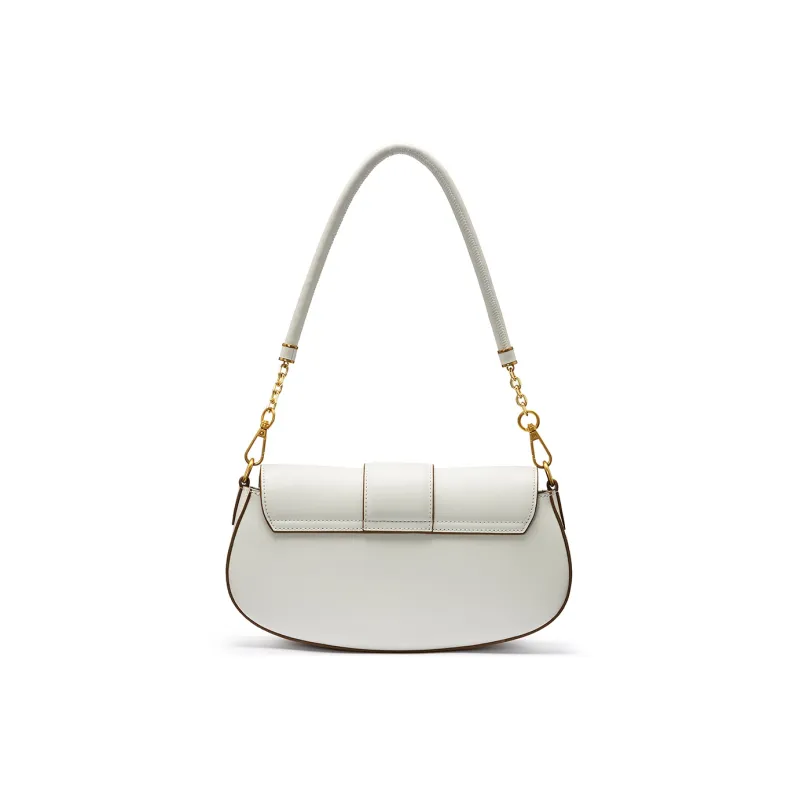 ROBERTA DI CAMERINO Cow Leather Shoulder Bag Baguette Bag Shoulder Bag Crossbody Bag Women's Black/White-8