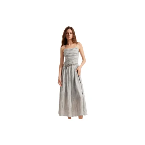 ELLE Slip Dresses Women's Gray Blue