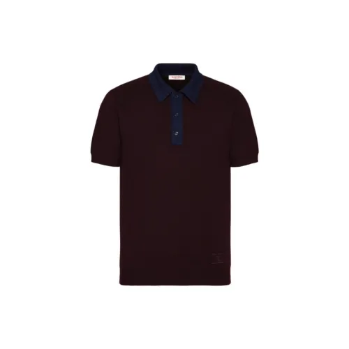 Valentino Polo Shirts Men Dark Red