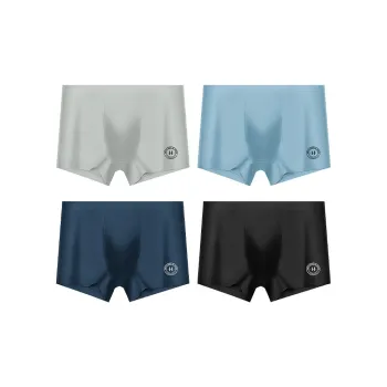 Red Bean Underpants Men's 4 Pack Streamstone Blue/Whale Gray/Navy Blue/Night Black
