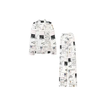 SILKY MIRACLE x Jean-Michel Basquiat SS24 Pajama Gift Boxes Unisex Beige Gray